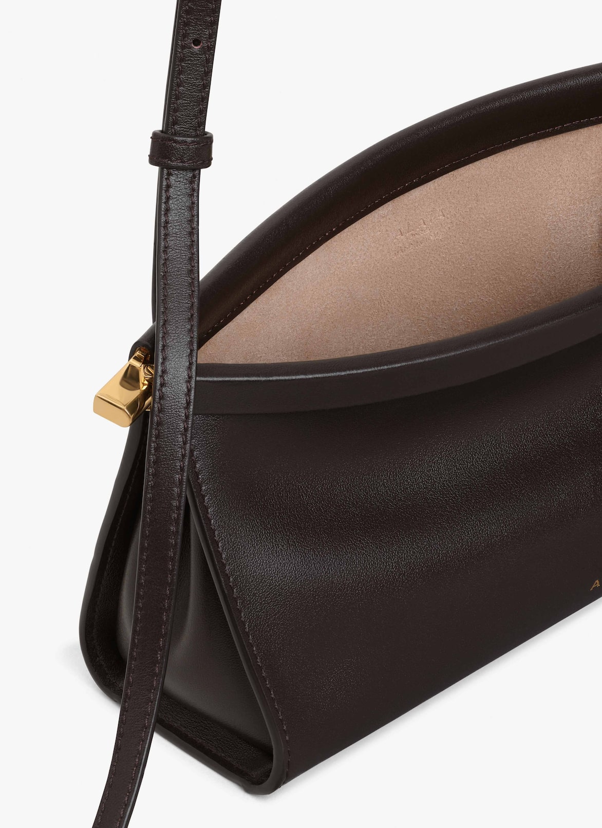 LE CLICK EAST WEST SMALL BAG IN LEATHER  ALAÏA DARK BROWN LE CLICK EAST WEST SMALL BAG IN LEATHER